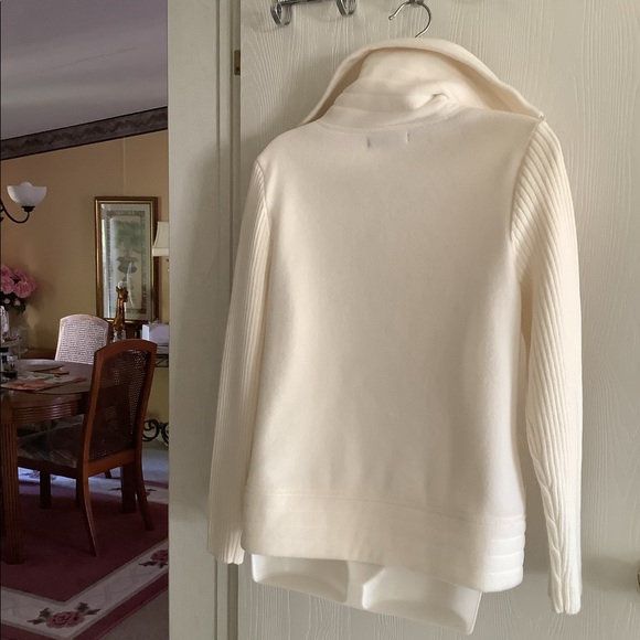 Carol Rose 🌹 Fleece jacket cream color sweater sleeves size S great shape - Picture 2 of 9